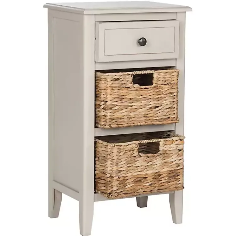 Kirklands Home Accent & End Tables|Vintage Wood Baskets Everly Accent Table Gray
