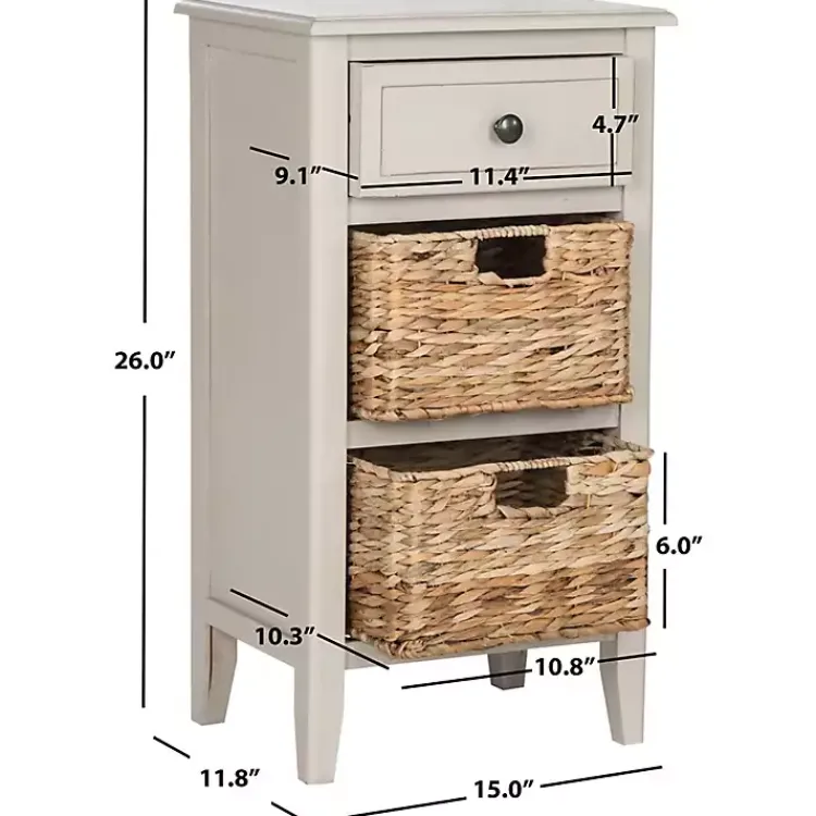 Kirklands Home Accent & End Tables|Vintage Wood Baskets Everly Accent Table Gray