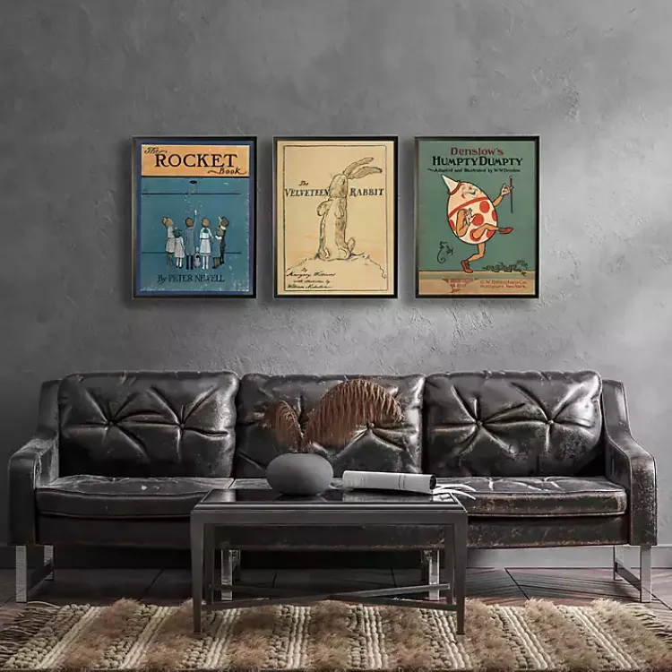 Kirklands Home Framed Art|Vintage Humpty Dumpty Book Cover Framed Wall Art Blue