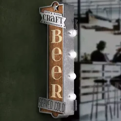 Kirklands Home Wall Quotes & Signs|Vintage LED Metal Craft Beer Bar Marquee Plaque