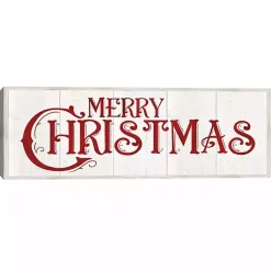 Best Vintage Merry Christmas Canvas Wall Plaque Christmas Art & Wall Decor
