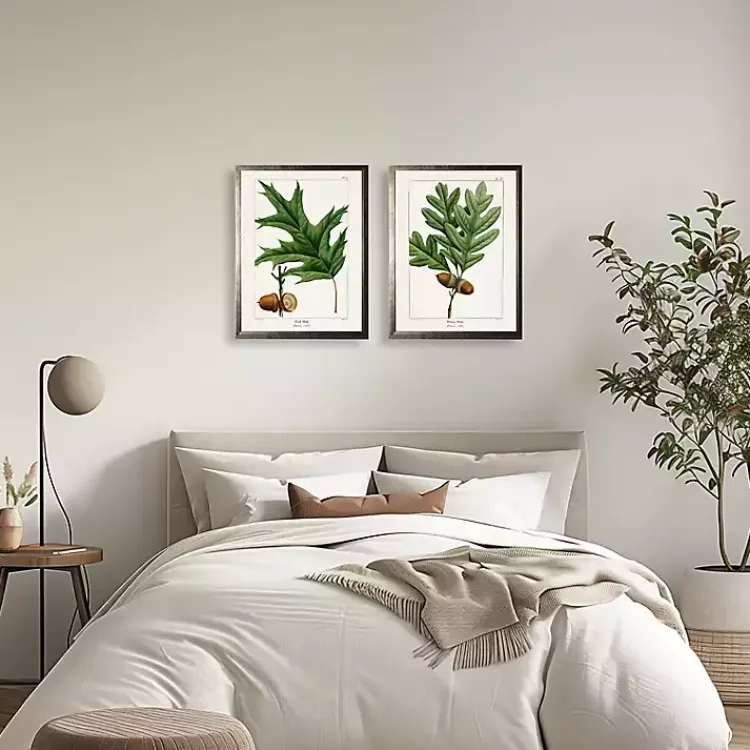 Kirklands Home Framed Art|Vintage Oak Leaves Framed Art Prints, Set of 2