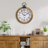 Kirklands Home Clocks|Vintage Pocket Watch Wooden Wall Clock