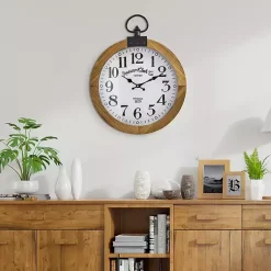 Kirklands Home Clocks|Vintage Pocket Watch Wooden Wall Clock