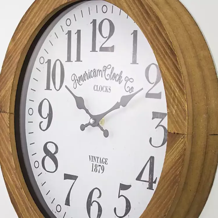 Kirklands Home Clocks|Vintage Pocket Watch Wooden Wall Clock