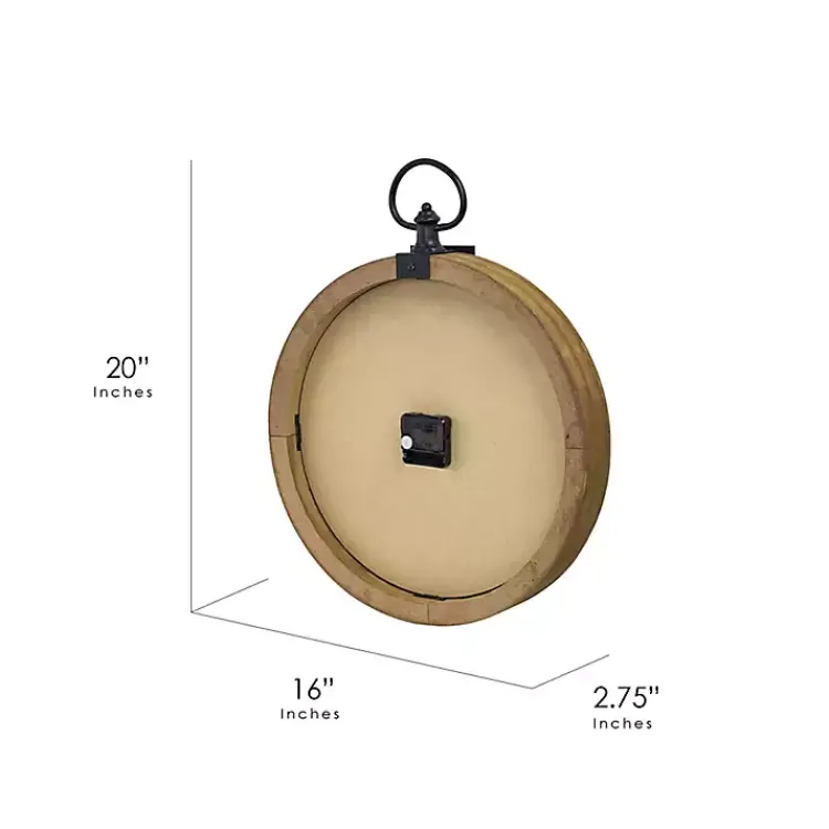 Kirklands Home Clocks|Vintage Pocket Watch Wooden Wall Clock