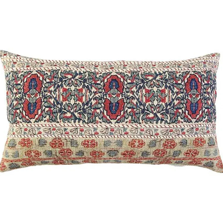 Clearance Vintage Prints Cotton Lumbar Pillow Pillows