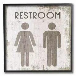Kirklands Home Wall Quotes & Signs|Vintage Restroom Sign Framed Wall Plaque Brown