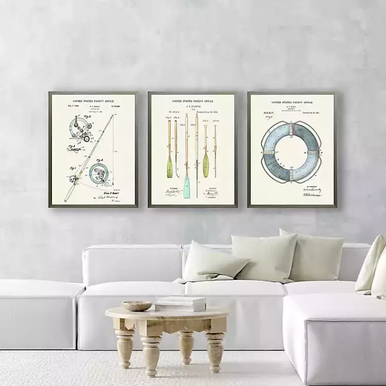 Kirklands Home Framed Art|Vintage Ring Bouy Patent Framed Art Print