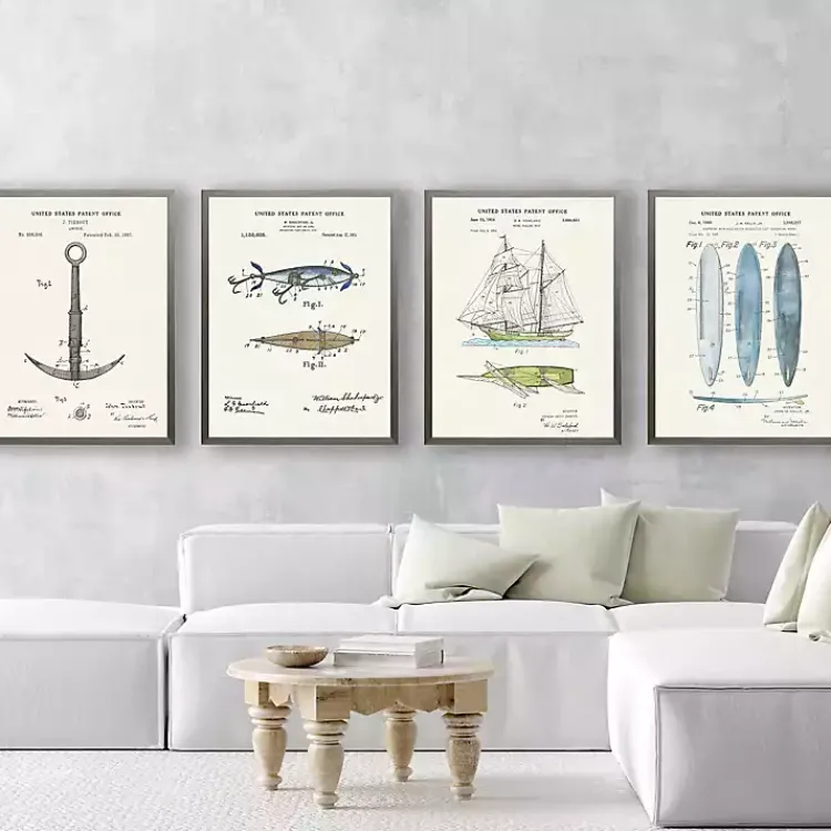 Kirklands Home Framed Art|Vintage Sailing Ship Patent Framed Art Print