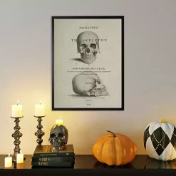 Clearance Vintage Skull Framed Halloween Wall Art Halloween