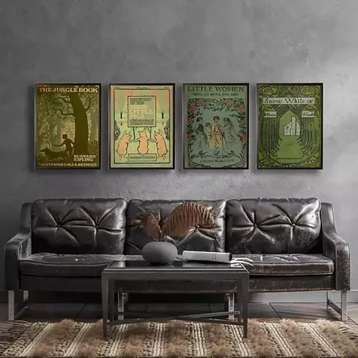 Kirklands Home Framed Art|Vintage Snow White Book Cover Framed Wall Art Green