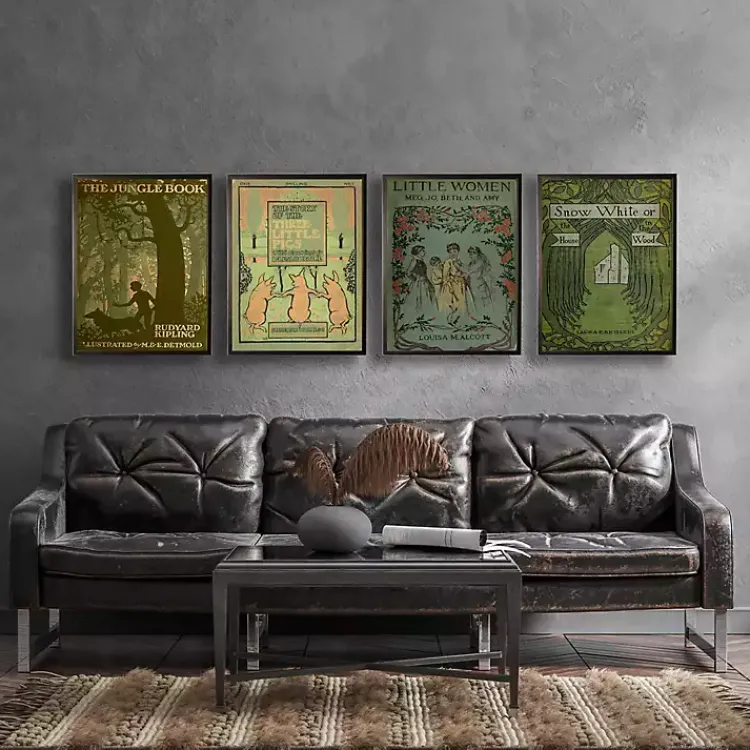 Kirklands Home Framed Art|Vintage Snow White Book Cover Framed Wall Art Green