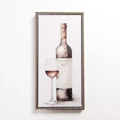 Kirklands Home Canvas Art|Vintage Wine Glass Framed Canvas Art Print White