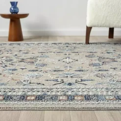 Kirklands Home Area Rugs|Vista Blue Beige Area Rug, 5x7