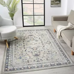 Kirklands Home Area Rugs|Vista Blue Beige Area Rug, 7x9