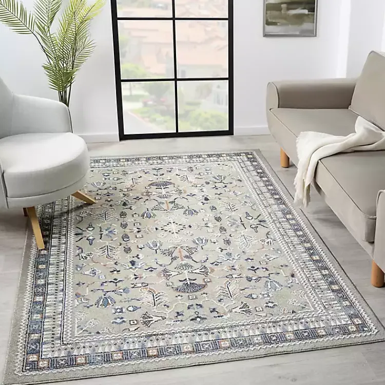 Kirklands Home Area Rugs|Vista Blue Beige Area Rug, 7x9