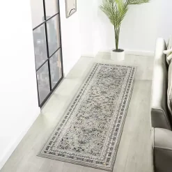 Kirklands Home Area Rugs|Vista Blue Beige Runner, 2x7