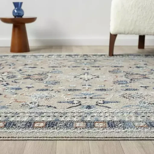Kirklands Home Area Rugs|Vista Blue Beige Runner, 2x7
