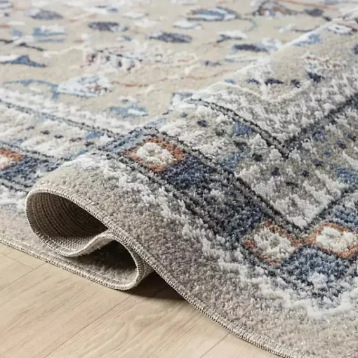 Kirklands Home Area Rugs|Vista Blue Beige Runner, 2x7