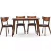 Kirklands Home Dining Sets|Walnut and Black Mid-Century 5-pc. Dining Set