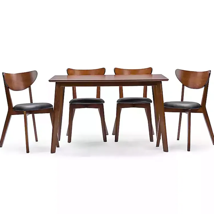 Kirklands Home Dining Sets|Walnut and Black Mid-Century 5-pc. Dining Set