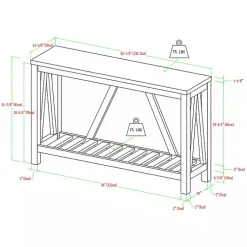 Kirklands Home Console Tables|Walnut and Whitewash A-Frame Console Table Ivory