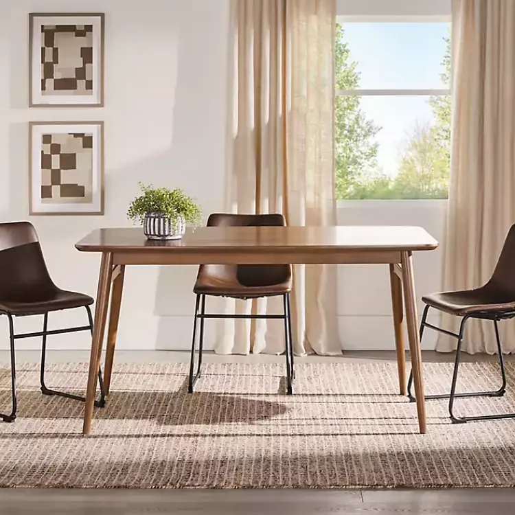 Kirklands Home Dining Tables|Walnut Ash Wood Mid-Century Modern Dining Table Brown