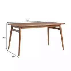 Kirklands Home Dining Tables|Walnut Ash Wood Mid-Century Modern Dining Table Brown