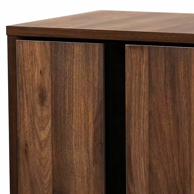 Kirklands Home Entryway Furniture|Walnut Asymmetrical Shoe Storage Cabinet Brown