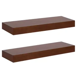 Kirklands Home Shelves|Walnut Brown Floating Shelves, Set of 2