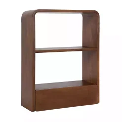 Kirklands Home Shelves|Walnut Kato Single Drawer Wall Shelf Brown