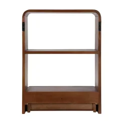 Kirklands Home Shelves|Walnut Kato Single Drawer Wall Shelf Brown