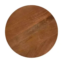 Kirklands Home Accent & End Tables|Walnut Mango Wood Round Kershaw Accent Table Brown