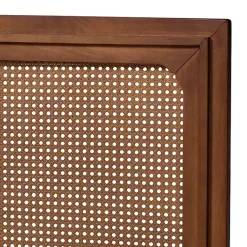 Kirklands Home Beds & Headboards|Walnut Rattan Amelia Queen Bed Brown