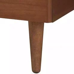 Kirklands Home Beds & Headboards|Walnut Rattan Amelia Queen Bed Brown