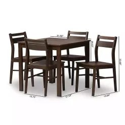 Kirklands Home Dining Sets|Walnut Contemporary Wood 5-pc. Dining Set
