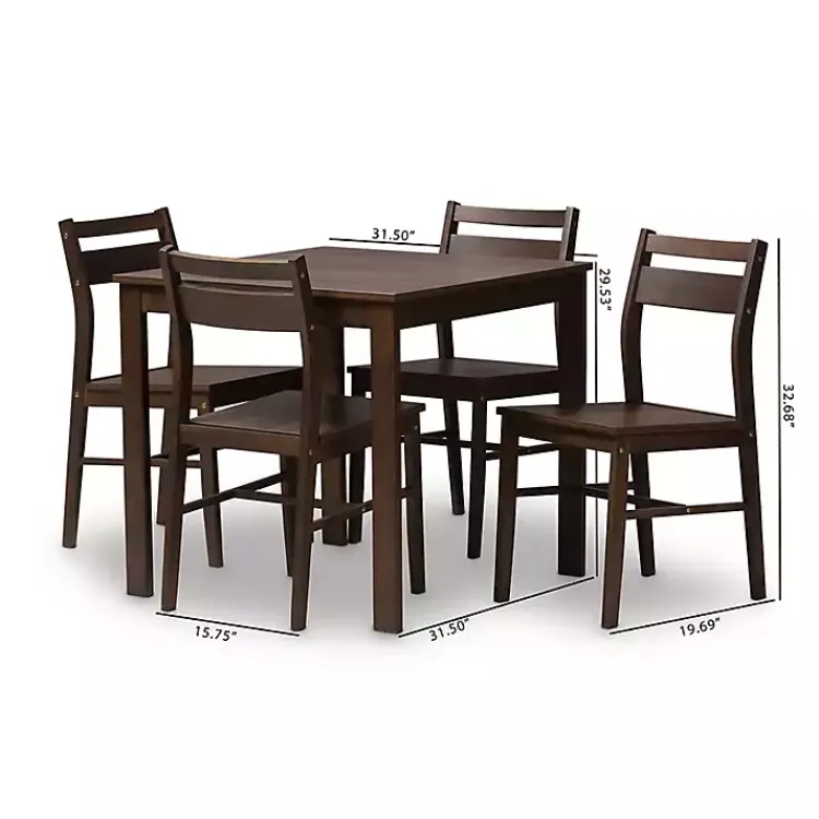 Kirklands Home Dining Sets|Walnut Contemporary Wood 5-pc. Dining Set