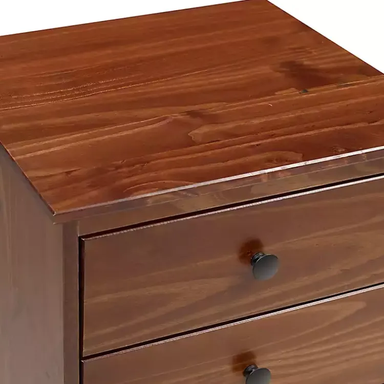 Kirklands Home Nightstands|Walnut 3-Drawer Wood Nightstand Brown