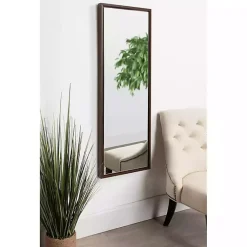 Kirklands Home Decorative Mirrors|Walnut Evans Wood Panel Wall Mirror