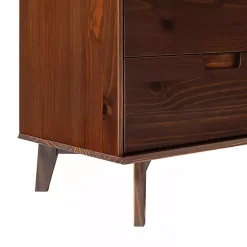 Kirklands Home Dressers & Chests|Walnut Grooved Handle 6-Drawer Dresser Brown