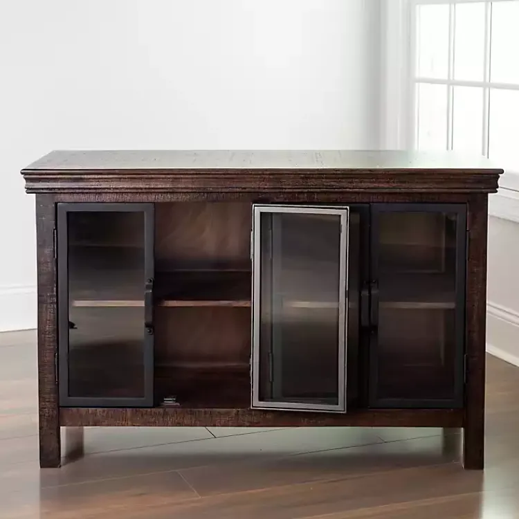 Kirklands Home Cabinets & Sideboards|Walnut Henry Cabinet with Glass Doors Brown