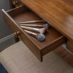 Kirklands Home Dressers & Chests|Walnut Lorna Tilting Mirror 2-pc. Vanity Set Brown