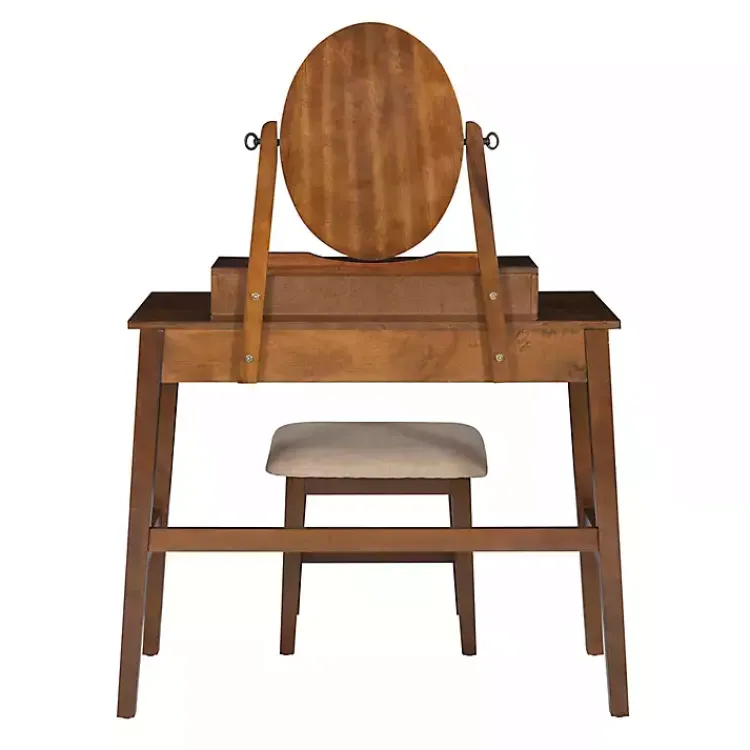 Kirklands Home Dressers & Chests|Walnut Lorna Tilting Mirror 2-pc. Vanity Set Brown