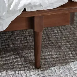 Kirklands Home Beds & Headboards|Walnut Mid-Century Modern Queen Bed Frame Brown