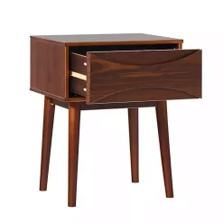 Kirklands Home Nightstands|Walnut Mid-Century Modern Nightstand Brown