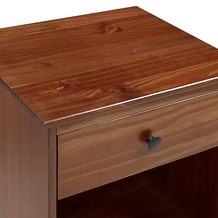 Kirklands Home Nightstands|Walnut One-Drawer Wood Nightstand Brown