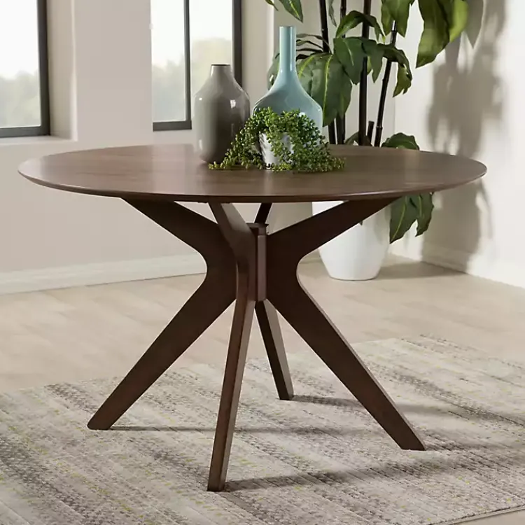 Kirklands Home Dining Tables|Walnut Round Monte Dining Table Brown