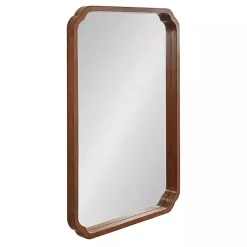 Kirklands Home Decorative Mirrors|Walnut Scallop Rectangle Wall Mirror