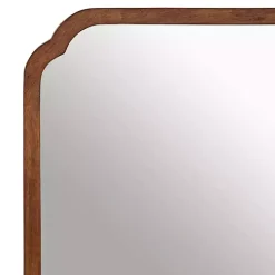 Kirklands Home Decorative Mirrors|Walnut Scallop Rectangle Wall Mirror